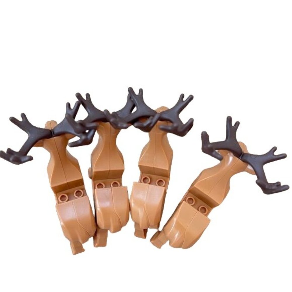 Lego Reindeer Set 4 Big Antlers Single Piece Figures Only  Holiday Decor 40499 - Picture 11 of 11